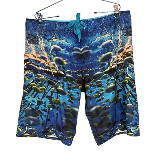 Pelagic 4Tek Men's Boardshorts Ocean Conservatory Project Tony Ludovico Size 38 - Picture 2 of 7